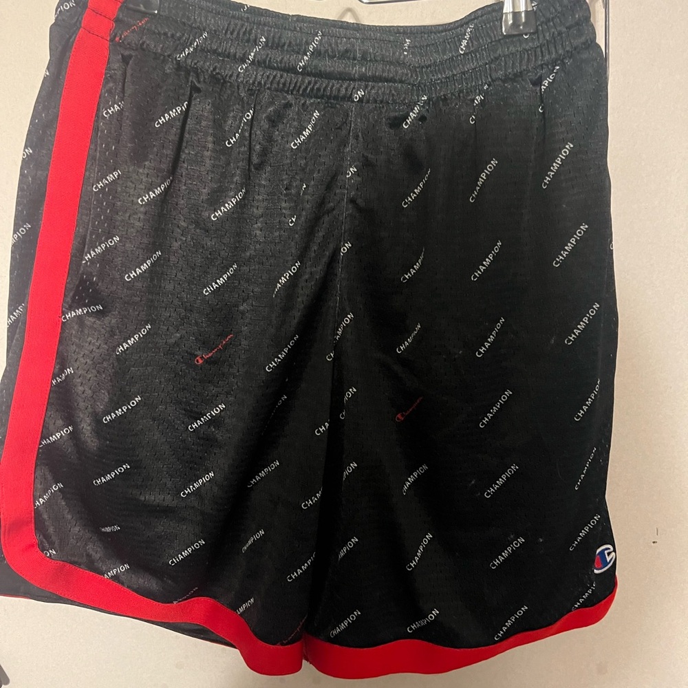 Men's Champion red & black shorts